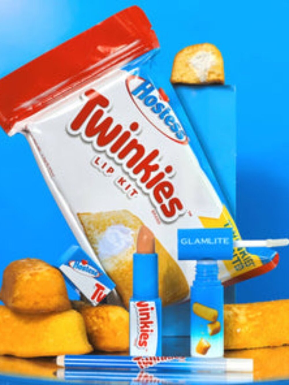 Twinkie scented three piece nude lip kit
